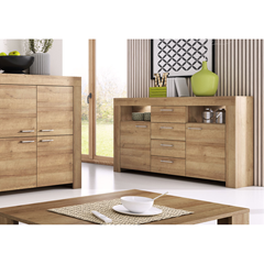 Sideboard – 2 Doors & 4 Drawers – Riviera Oak