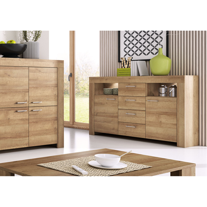 Sideboard – 2 Doors & 4 Drawers – Riviera Oak
