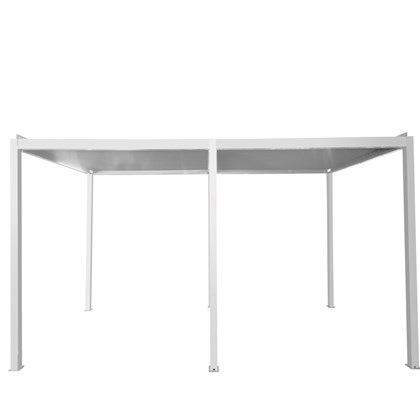 Aluminium Pergola 3X6 with Sling Curtain - White
