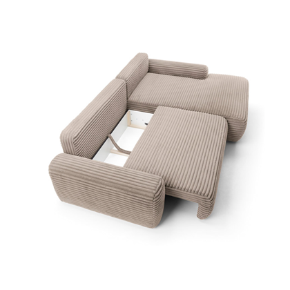 Corner Sofa Bed with Chaise Right 264cm – Taupe