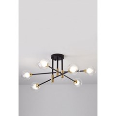 Pendant Lamp Iron-Glass H320 - Black & Gold