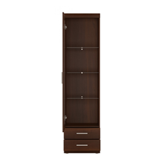 Display Glass Cabinet 1 Door - 2 Shelves – Walnut