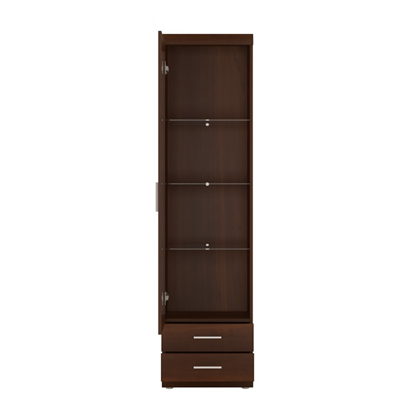 Display Glass Cabinet 1 Door - 2 Shelves – Walnut