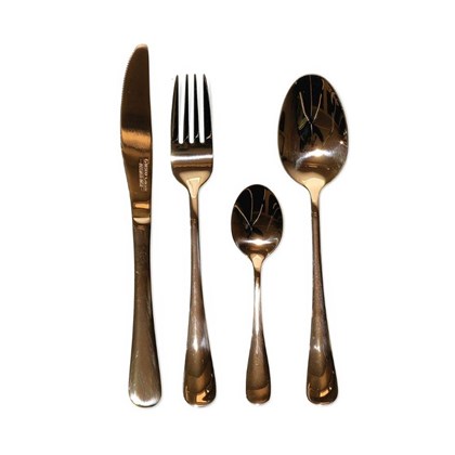 Cutlery Set 24Pcs In Copper Glossy Finish