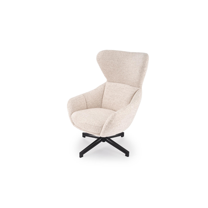 Fredy Leisure Chair with Stool – Light Beige