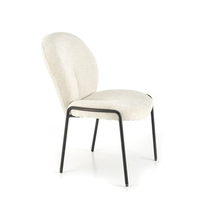 Upholstered Dining Chair - Cream & Black