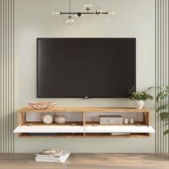 Hanging Tv Cabinet - Atlantic Pine & White