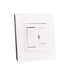 13A Switch Fused Spur White Temp Glass