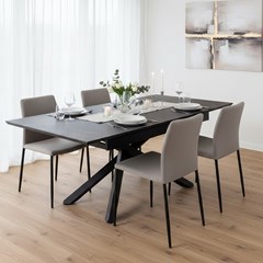 Extendable Table MDF Top with Melamine Black