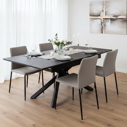 Extendable Table MDF Top with Melamine Black