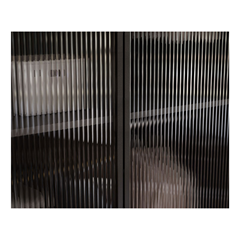 Wardrobe with Milled Glass - Black