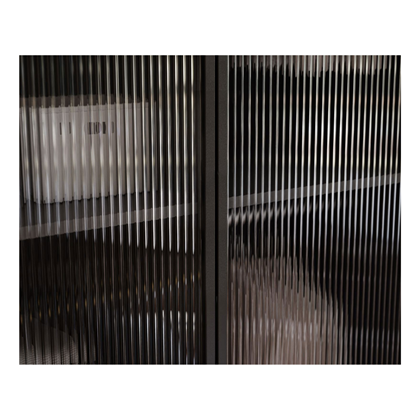 Wardrobe with Milled Glass - Black