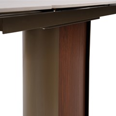 Extendable Ceramic Table – White Cave Stone & Walnut