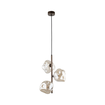 Brown Glass Hanging Lamp 3xG9