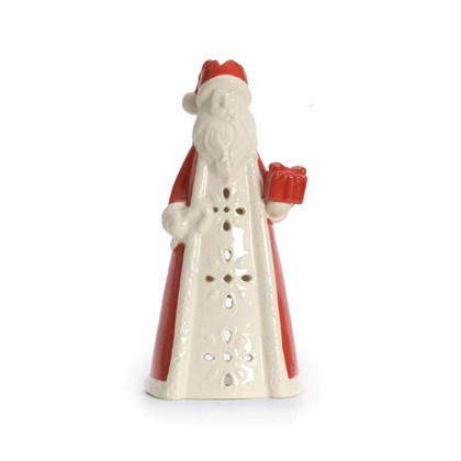 Santa Tea Light Holder White & Red