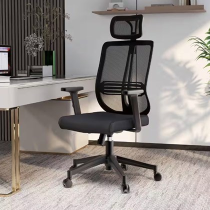 Office Chair Black With Armrest And Neckrest