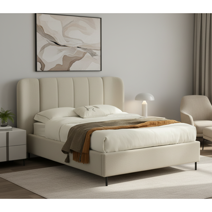 Upholstered Bed 160x200 – Light Grey