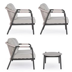 Sofa Set of 4 - Anthracite & Light Grey