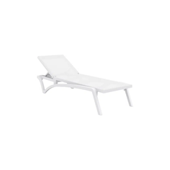 White 5-Position Reclining Sun Lounger