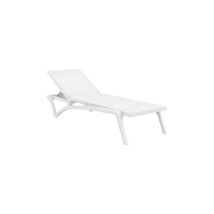 White 5-Position Reclining Sun Lounger