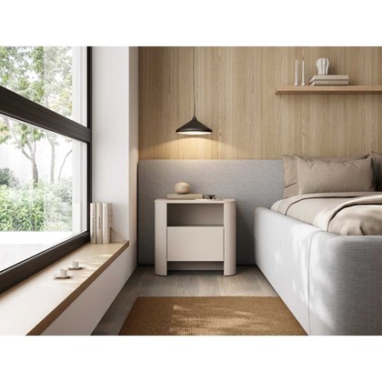 Nightstand 1 Shelf 1 Door – Cashmere
