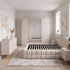 Bedroom Set 160x200– Bed, Wardrobe, Bedside Tables & Chest of Drawers