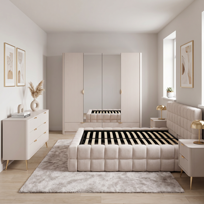 Bedroom Set 160x200– Bed, Wardrobe, Bedside Tables & Chest of Drawers