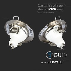 Downlighter Round Satin Nickel  GU10