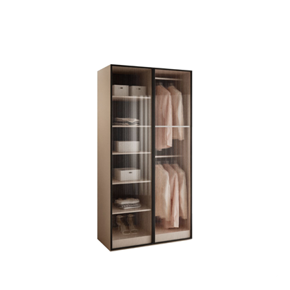Wardrobe with Milled Glass - Cashmere