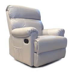 Manual Recliner Chair Beige PU 92x90x105