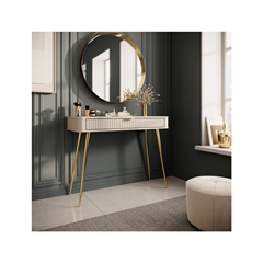Lante Dressing Table – Warm Beige & Gold
