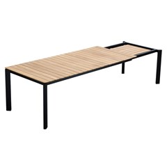 Roma Aluminium Teak Extendable Table 220 280.6x100x74cm Dark Grey