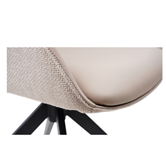 Swivel Dining Chair – Taupe Leather & Fabric