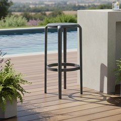 Bar Stool  Dark Grey  75Cm