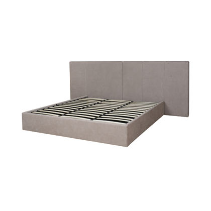 Upholstery Bed with Gaslift 180 x 200 cm - Warm Grey