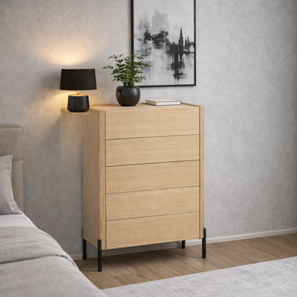 Chest of 5 Drawers – Black Veneer
