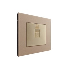1 Gang PC Outlet Gold Temp Glass