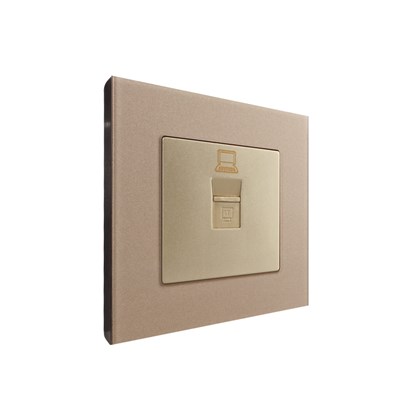 1 Gang PC Outlet Gold Temp Glass