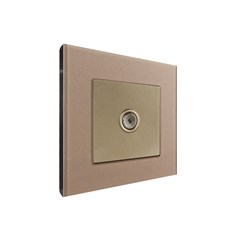 1 Gang TV Outlet Gold Temp Glass
