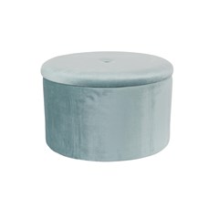 Folding Container Pouf Turquoise in Velvet