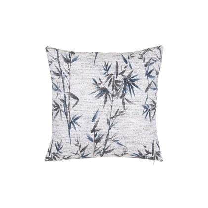 Blue Grey Leaves Cushion 45x45