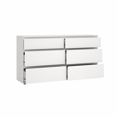 Double Dresser 4+2 Drawers – White