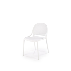 Chair White Plastic Frame Straight Legs