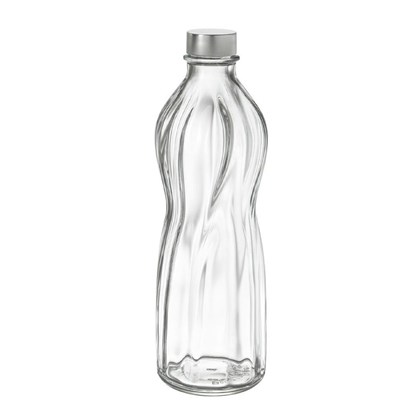 Aqua Glass Bottle 1L - Hermetic Screw Cap