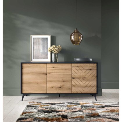 Sideboard 3 Doors – Oak & Black