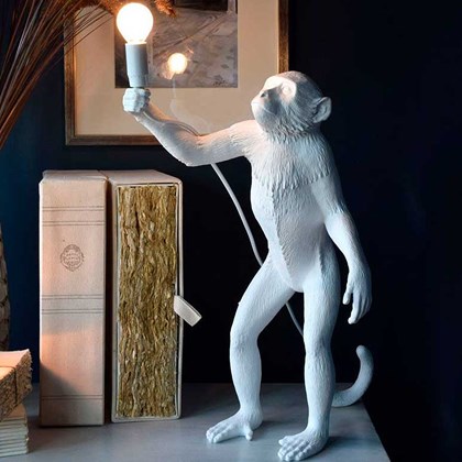 Monkey Lamp White Standing