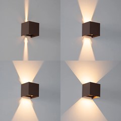 11W LED Wall Lamp With Bridgelux Chip Corten 3000K Square