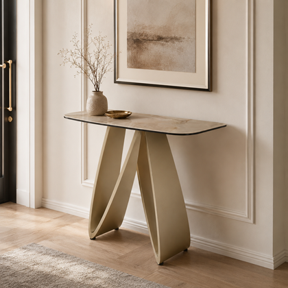 Console Table 100x40x77– Gloss Grand Jade & Golden Champagne