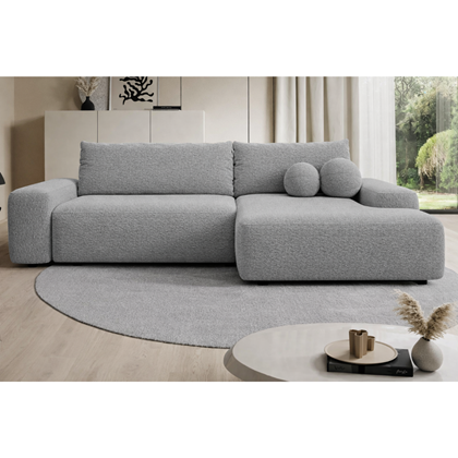 Corner Sofa Bed with Chaise Right – Grey