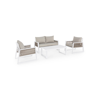 Sofa Set of 4 – White & Grey